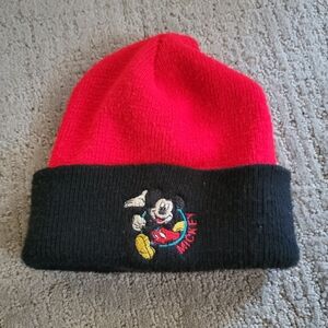 MICKEY MOUSE hat beanie toboggan red black